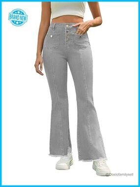 High Waist Stretchy Flared Bell Bottom Long Jeans